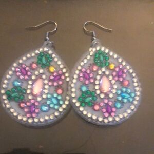 Colorful Beaded Teardrop Earrings